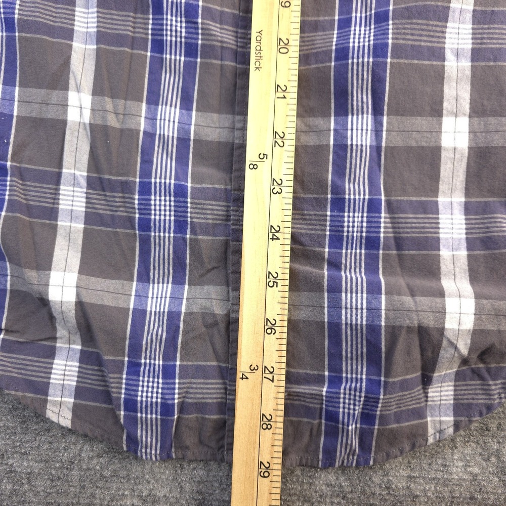 J Crew Shirt Small Slim Fit Blue Gray Plaid Long Sleeve Button Down - Picture 5 of 8